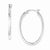 Sterling Silver Flat Square Tube Oval Hoop Earrings