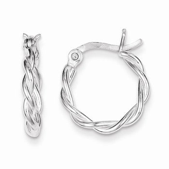 Sterling Silver Twisted Hoop Earrings