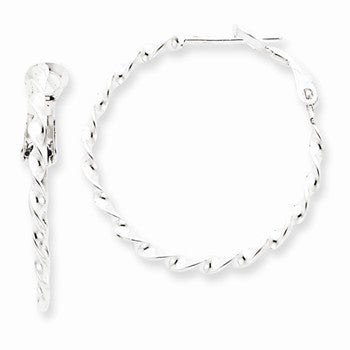 Sterling Silver Twisted Hoop Earrings