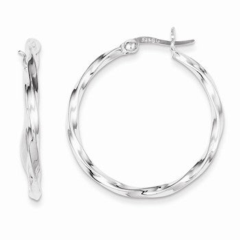 Sterling Silver Twisted Hoop Earrings
