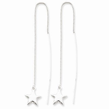 Sterling Silver Star Threader Earrings