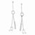 Sterling Silver Music Note with Bead Dangle Earrings