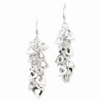 Sterling Silver Heart Drop Dangle Earrings