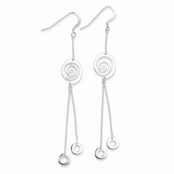 Sterling Silver Circle Swirl Earrings