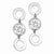 Sterling Silver 3 Circle with Filigree Dangle Earrings
