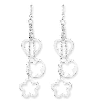 Sterling Silver Dangle Heart Earrings