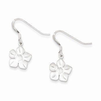 Sterling Silver Plumeria Floral Earrings
