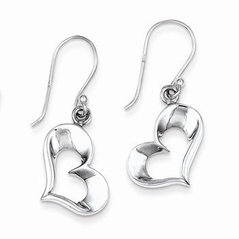 Sterling Silver Heart Dangle Earrings