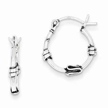 Sterling Silver Fancy Hoop Earrings