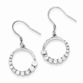 Sterling Silver CZ Journey Earrings
