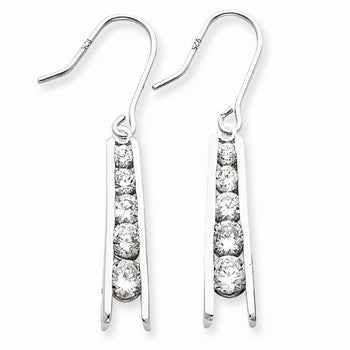 Sterling Silver CZ Journey Earrings