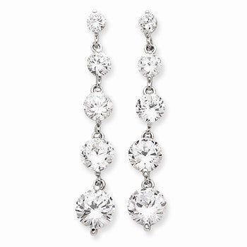 Sterling Silver CZ Journey Earrings