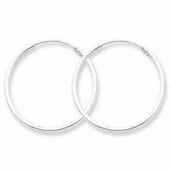Sterling Silver 1.3mm Hoop Earrings
