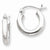 Sterling Silver Rhodium-plated 3mm Round Hoop Earrings