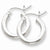 Sterling Silver Rhodium-plated 3mm Round Hoop Earrings