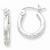 Sterling Silver Rhodium-plated 2mm Satin Diamond-cut Hoop Earrings