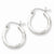 Sterling Silver Rhodium-plated 2mm Satin Diamond-cut Hoop Earrings