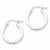 Sterling Silver Rhodium-plated 2mm Satin Diamond-cut Tube Hoop Earrings