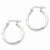 Sterling Silver Rhodium-plated 2mm Satin Diamond-cut Hoop Earrings