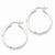 Sterling Silver Rhodium-plated 2mm Satin Diamond-cut Hoop Earrings