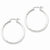 Sterling Silver Rhodium-plated 2mm Satin Diamond-cut Hoop Earrings