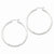 Sterling Silver Rhodium-plated 2mm Satin Diamond-cut Hoop Earrings