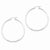Sterling Silver Rhodium-plated 2mm Satin Diamond-cut Hoop Earrings