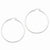 Sterling Silver Rhodium-plated 2mm Satin Diamond-cut Hoop Earrings