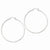 Sterling Silver Rhodium-plated 2mm Satin Diamond-cut Hoop Earrings