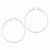 Sterling Silver Rhodium-plated 2mm Satin Diamond-cut Hoop Earrings