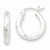 Sterling Silver Rhodium-plated Satin Finished Diamond-cut Hoop Earrings