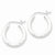 Sterling Silver Rhodium-plated Satin Finished Diamond-cut Hoop Earrings