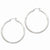 Sterling Silver Rhodium-plated 2.5mm Satin Diamond-cut Hoop Earrings