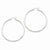 Sterling Silver Rhodium-plated 2.5mm Satin Diamond-cut Hoop Earrings