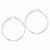 Sterling Silver Rhodium-plated 2.5mm Satin Diamond-cut Hoop Earrings