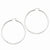 Sterling Silver Rhodium-plated 3mm Satin Diamond-cut Hoop Earrings
