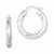 Sterling Silver Rhodium-plated 4mm Satin Diamond-cut Hoop Earrings