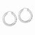 Sterling Silver Rhodium-plated 4mm Satin Diamond-cut Hoop Earrings