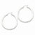 Sterling Silver Rhodium-plated 4mm Satin Diamond-cut Hoop Earrings