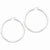 Sterling Silver Rhodium-plated 4mm Satin Diamond-cut Hoop Earrings