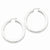 Sterling Silver Rhodium-plated 5.00mm Polished Satin Diamond-cut Hoop Earrings