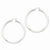 Sterling Silver Rhodium-plated 5.00mm Polished Satin Diamond-cut Hoop Earrings