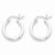 Sterling Silver Rhodium-plated 2mm Diamond-cut Hoop Earrings