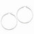Sterling Silver Rhodium-plated 2.00mm Diamond-cut Hoop Earrings