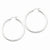 Sterling Silver Rhodium-plated 3.00mm Diamond-cut Hoop Earrings