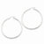 Sterling Silver Rhodium-plated 3.00mm Diamond-cut Hoop Earrings