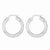Sterling Silver Rhodium-plated 4.00mm Diamond-cut Hoop Earrings