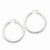 Sterling Silver Rhodium-plated 5.00mm Diamond-cut Hoop Earrings