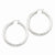 Sterling Silver Rhodium-plated 5.00mm Diamond-cut Hoop Earrings