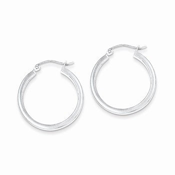 Sterling Silver Rhodium-plated In Out 3mm Diamond-cut Hoop Earrings
